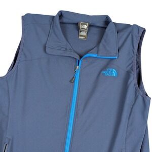 The North Face Mens XL Softshell Vest Navy Blue Full Zip Outdoor Gilet 0298